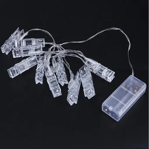 Світлодіодна гірлянда Sun Lamp з прищіпками для фото 10 led 2 м на батарейках - фото 2