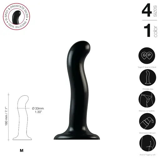 Насадка для страпону Strap-On-Me P&G-Spot Dildo силікон розмір M - фото 4
