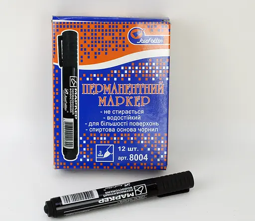 Маркер перманентний Josef Otten чорний, 12 шт. в упаковці