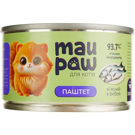 Набор влажного корма для взрослых кошек MAU PAW 600 г (5 шт. + 1 шт. подарок х 100 г) - фото 3