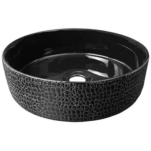 Умивальник накладний Volle 36x36x12 см black 13-40-111B, Чорний - фото 1