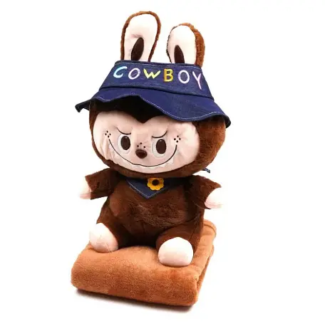 Детский набор Игрушка плед Лабуба в костюме ковбоя мягкая игрушка 60 см с пледом 1,20 x 1,50 м - фото 1