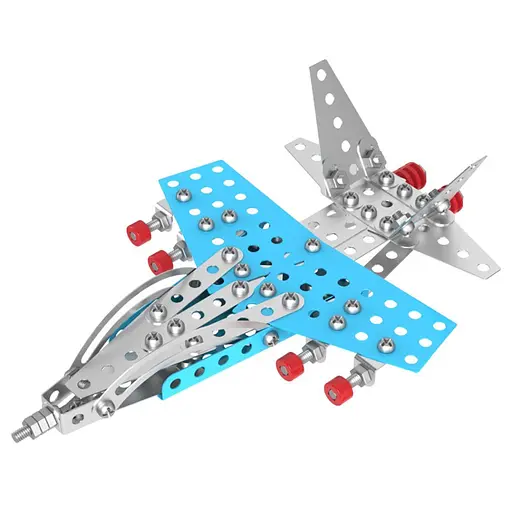 Детский металлический конструктор Истребитель ТехноК 4937TXK 176 деталей - фото 2
