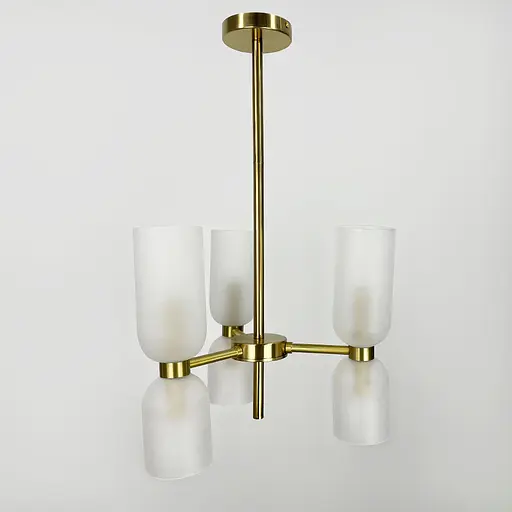 Люстра в корпусі латунь з видовженими матовими плафонами | Арт. J 1801/6 | Line F - фото 6