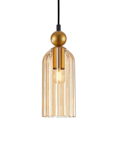 Підвісний світильник, люстра Italux PND-74839-1-GD-AMB Narisa E27 1x40W IP20 Золотий - фото 3