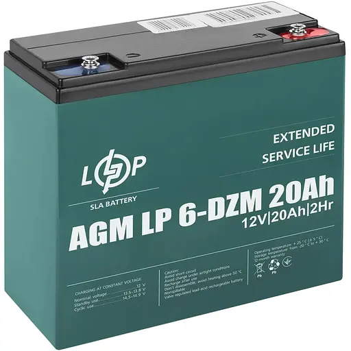 Аккумулятор LogicPower LP 6-DZM-20 Ah тяговый свинцово-кислотный - фото 2