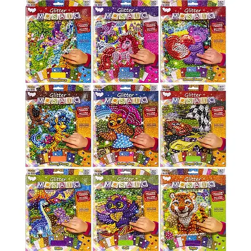 Креативное творчество "Блестящая мозайка" GLITTER MOSAIC БМ-03 Danko Toys, в коробке Микс - фото 2