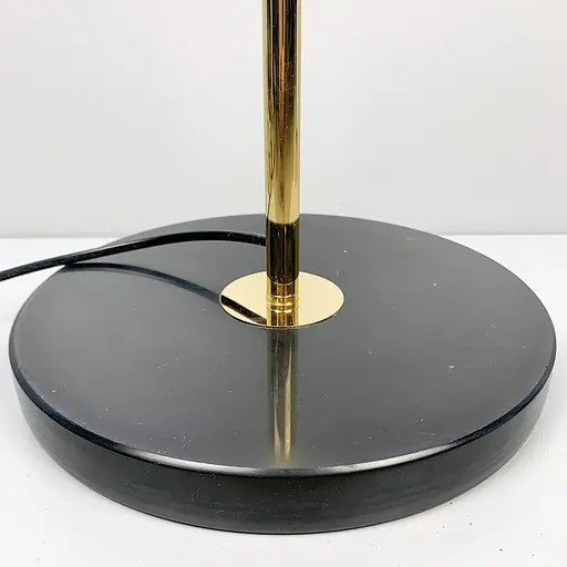 Золотий торшер ABELINA з білим плафоном на два джерела світла Line.F YG 8006-2L GD - фото 2