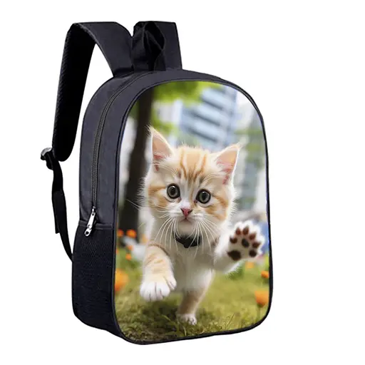 Рюкзак детский с котом 34х27 см, ранец городской с котиком для мальчика, девочки (00483)