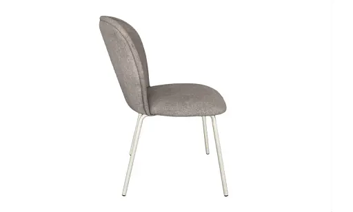 Стілець Сімпл тканина світло-сіра ноги метал білі - фото 3