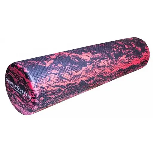 Масажний ролик (роллер) гладкий Power System PS-4089 Hexa Camo Roller Black/Red (60x15см) (PS_4089BR-0) - фото 1