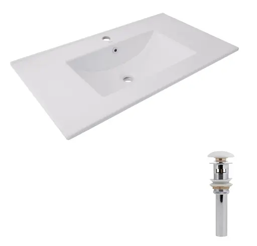 Раковина врезная мебельная Qtap Albatross 820x460x180 White с донным клапаном QT01113080CW148475 - фото 2