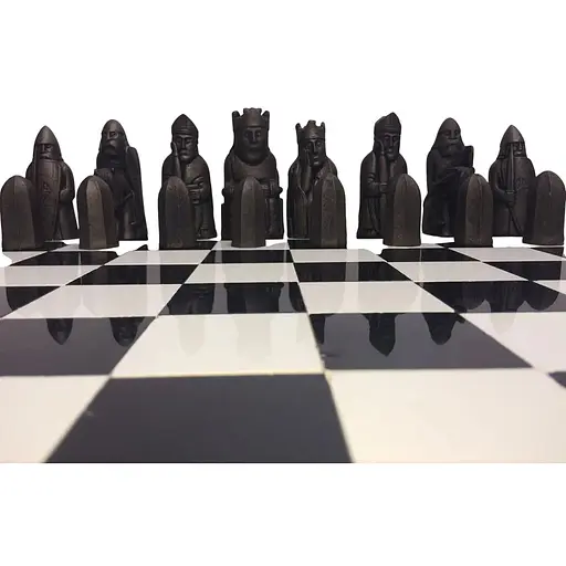 Шаховий набір острова Льюїс/шаховий набір чарівників ефект античної бронзи та олова