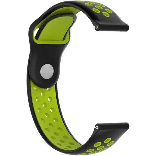 Ремешок DK CDK для Garmin Forerunner 255 / 255 Music 22mm Silicone Sport Band Nike (011907) (black / green) - фото 2
