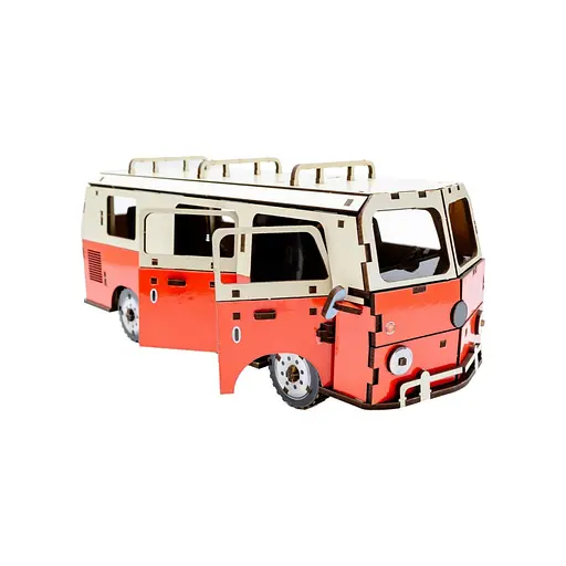 Деревянный 3D конструктор Микроавтобус PuzzleOk Puz-00926 156 деталей - фото 4