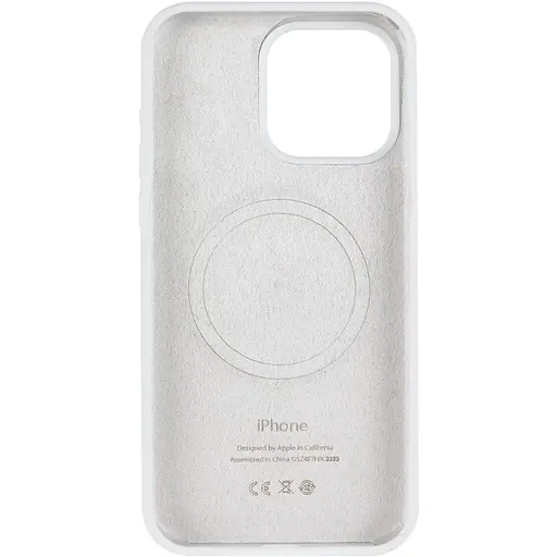 Чехол Silicone Case AA Logo with MagSafe для Apple iPhone 12 Pro Max 6.7 Белый/White - фото 3