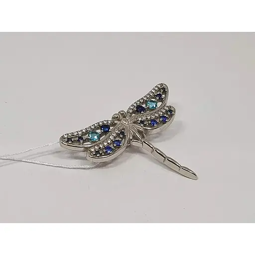 Срібна брошка Ірій Бабка з фіанітами. 9521 СИН-ГОЛ - фото 2