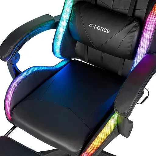 Крісло геймерське Hanert G-Force + RGB з підсвічуванням Black - фото 3