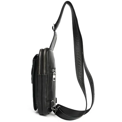 Мужской кожаный слинг на два отделения LIMARY 30х16.5х5 см sum0028213 - фото 3