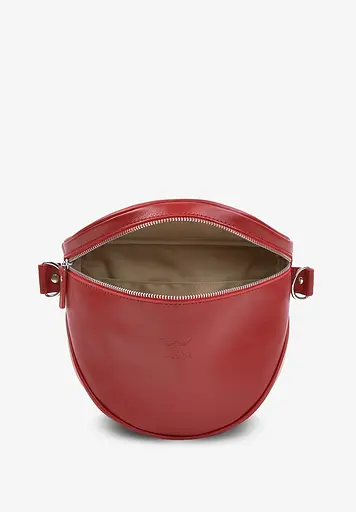 Шкіряна сумка поясна-кроссбоді Vacation червона краст - фото 5