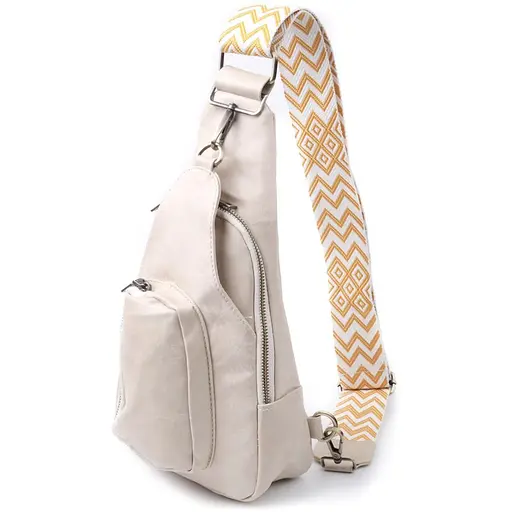 Женская сумка Vintage из экокожи с акцентом на текстильную лямку 18х33х10 см sum0026936 - фото 1