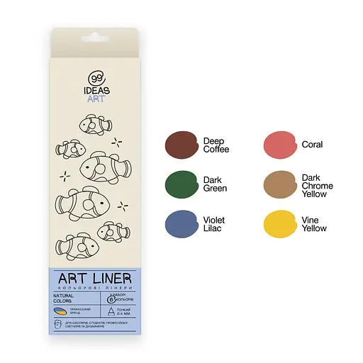 Набір кольорових лінерів, 6 кольорів, 6 set Natural colors, IDEA10-AL6NAT,99IDEAS
