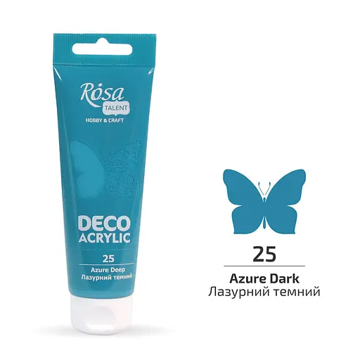 Акрил для декору Лазурний темний (25) матовий 75 мл Rosa Talent - фото 1