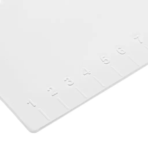 Шпатель трапецієподібний різак для тіста, скребок дільник тіста кулінарний з лінійкою на 14 см, Kitchette Білий 85944 - фото 5