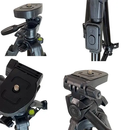 Универсальный штатив NeePho NP-3160S не съемная площадка + держатель + пульт (30-68.5см) Черный - фото 10