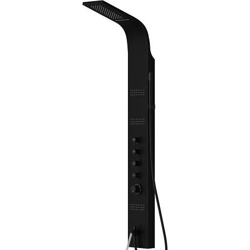 Душова панель Corsan Kaskada black з виливом A014MBLW, Чорний матовий - фото 1