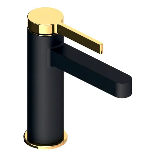 Змішувач для умивальника Volle Mora 35 мм de la noche+oro 1537.010126 Чорний матовий - фото 1