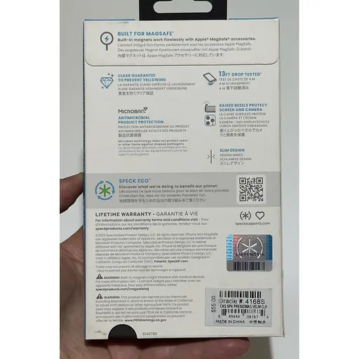 Чохол прозорий протиударний Speck Presidio Clear Case MagSafe для Apple Iphone 15 Pro (6.1") 150559-3240 - фото 14