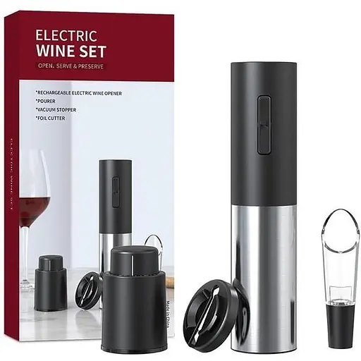 Набор для вина 4 в 1 Zally ProWine PV3 - аккумуляторный электроштопор