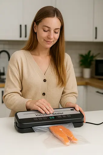 Електричний вакууматор FG-0018 для зберігання продуктів с подвійною функцією вакуумування та запаювання Чорний - фото 7