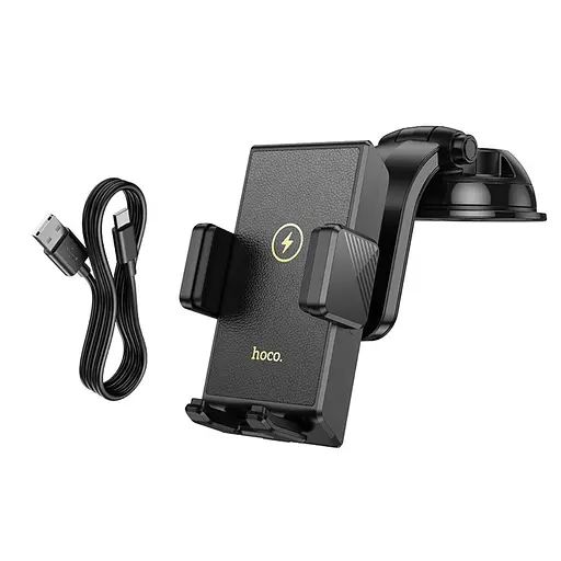 Автодержатель Hoco HW22 с беспроводной зарядкой 15W черный - фото 6