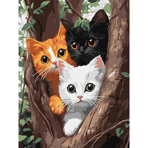 Картина за номерами "Котики на дереві" ©art_selena_ua Ідейка KHO6736, 30х40 см - фото 1