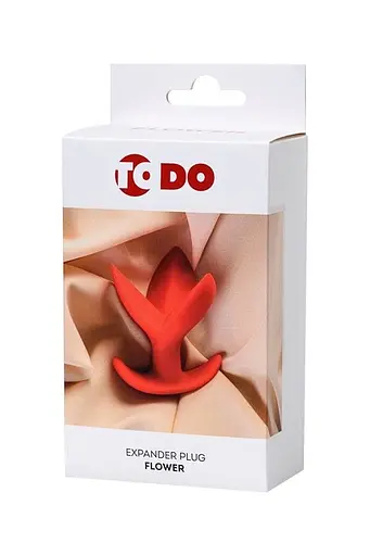 Анальная пробка ToDo Expander Plug Flower 9 см (красный) - фото 6