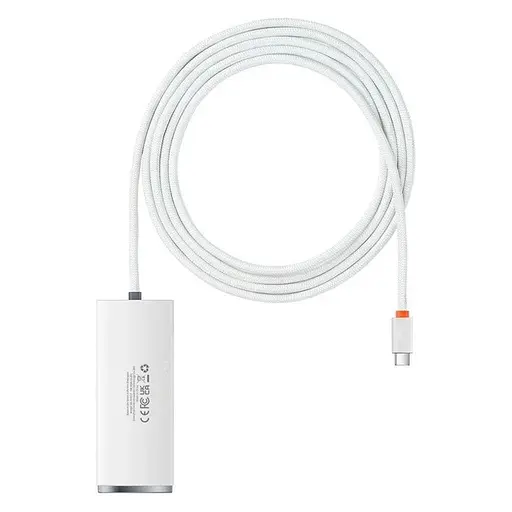 Хаб конвертер Baseus Lite Series 4-Port Type-C to 4 порти Usb 3.0 2 метри білий WKQX030502 - фото 2