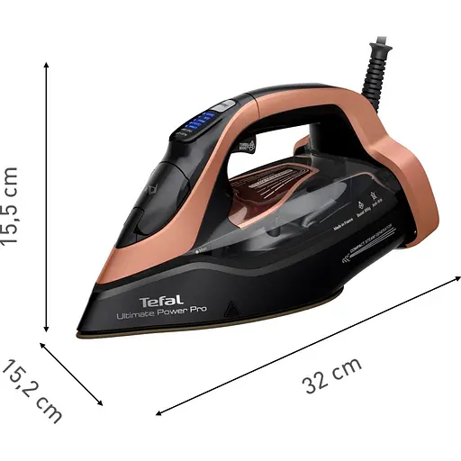 Утюг Tefal Ultimate Power Pro FV9E50E0 коричнево-черный [128448] - фото 3