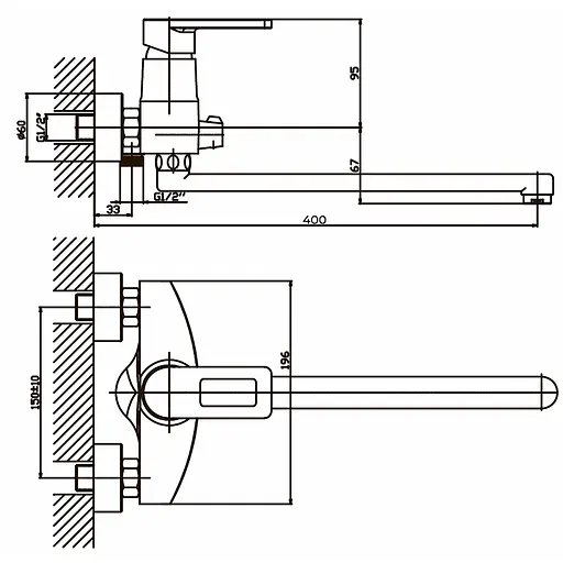 Змішувач для ванни Haiba Gudini 006 HB0148 Хром - фото 2