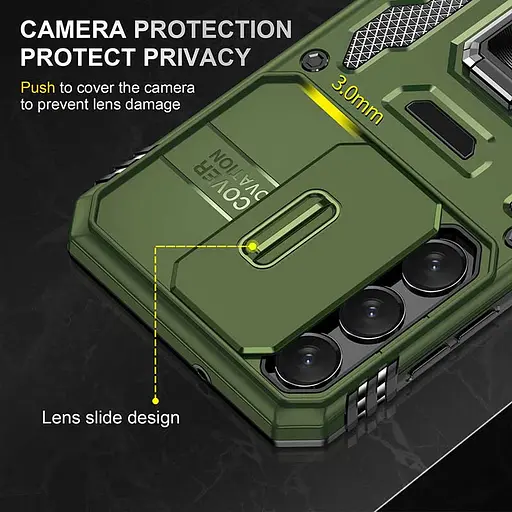 Ударостійкий чохол Camshield Army Ring для Samsung Galaxy S21+ Оливковий / Army Green - фото 2