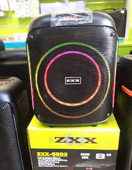 Портативная караоке колонка ZXX-5502 переносной динамик с беспроводным микрофоном и подсветкой FM-радио Bluetooth 80 Вт - фото 2