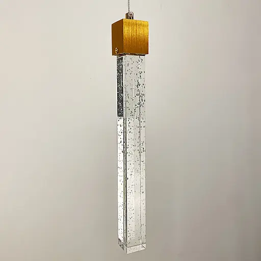 Світильник із підвісною скляною паличкою у латунному корпусі | Арт. SC 11/1 AB | Line F - фото 3