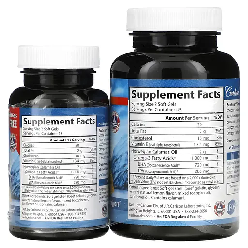 Жирные кислоты Carlson Labs EcoSmart Omega 3 90+30 капсул - фото 2