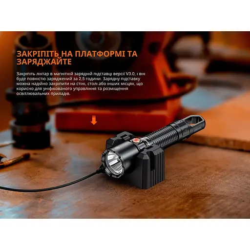 Фонарь ручной Fenix WF25RM 3000лм 370м (белый и ультрафиолетовый свет) с магнитной зарядкой - фото 7