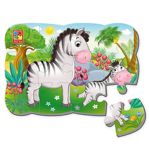 Пазлы магнитные Зебры, А5