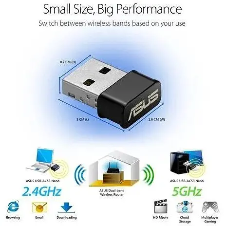 WiFi-адаптер Asus USB-AC53 nano - фото 3