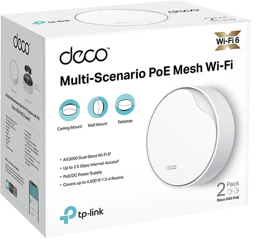 WiFi Mesh система TP-Link Deco X50-PoE(2-pack) - фото 7