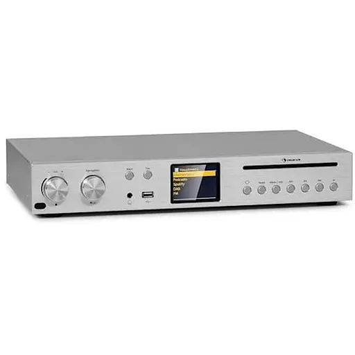 Підсилювач ресивер Auna HiFi CD Silver Star Internet/DAB+/FM CD WiFi (10036446)