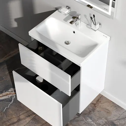 Тумба з умивальником AM.PM Gem підлогова 60 см білий MGA-FSX06022WG-WCC0602WG Білий - фото 4